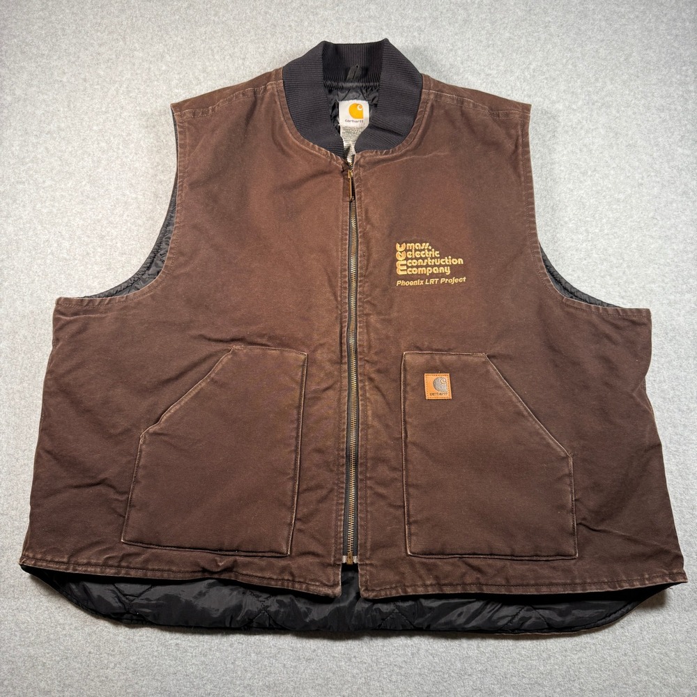 Carhartt V02 Arctic Quilt Lined Duck Vest Brown Men's 3XL